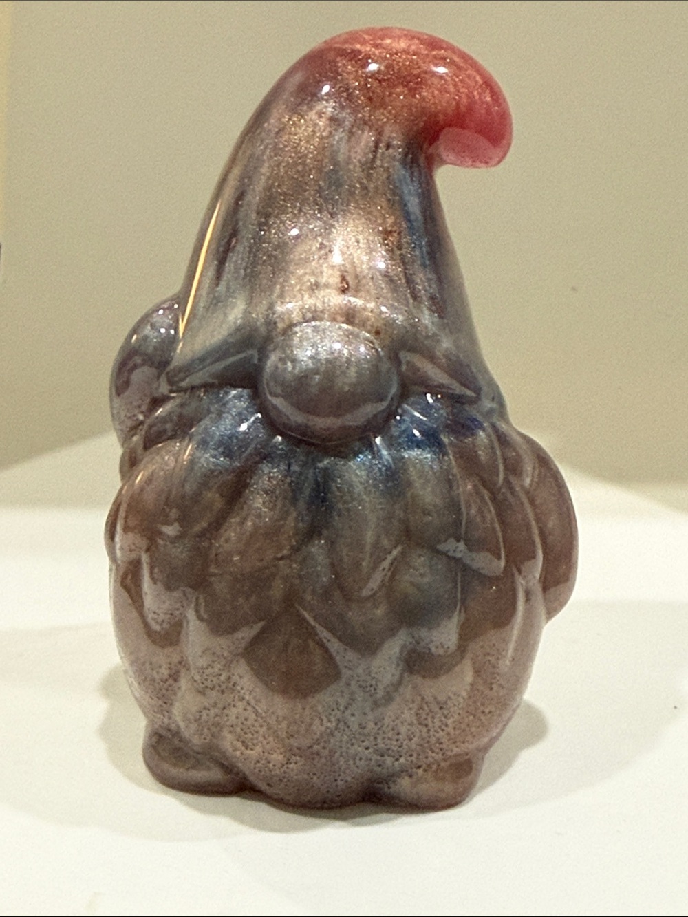 Blue-Gray Resin Gnome Figurine